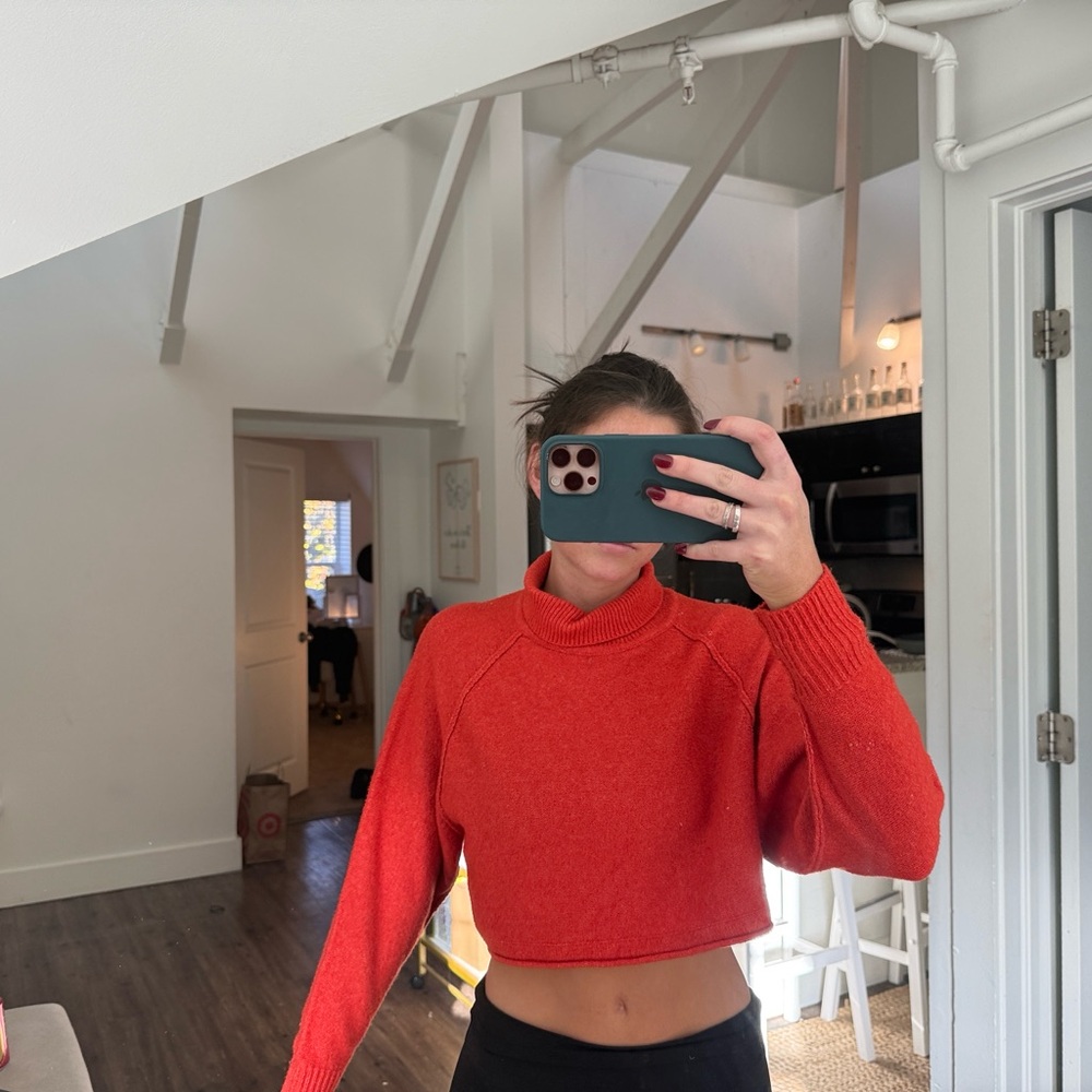Urban Outfitters Red Cropped Sweater